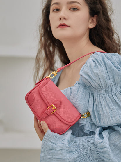Women Fashion Simple Solid Color Shoulder Mini Square Underarm Bag