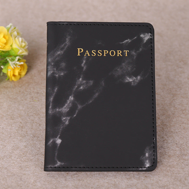 Fashion Passport Cover PU Marble Style Travel ID Credit Card Passport Holder Purse Bag