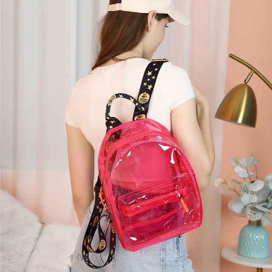 Women Fashion Pvc Clear Waterproof Backpack