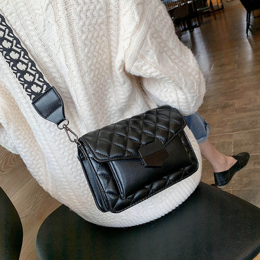 Women Elegant Solid Color Crossbody Quilted Bag