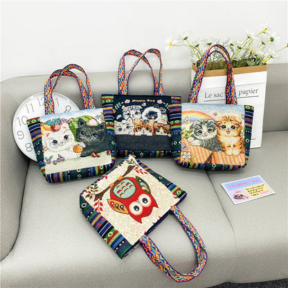 Sac à main mignon de style ethnique rétro de dessin animé 