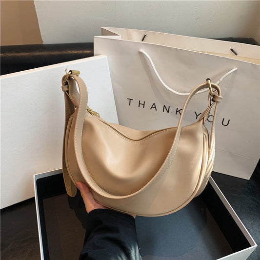 Sac à bandoulière décontracté d'été en PU de couleur unie avec fermeture éclair pour femmes 