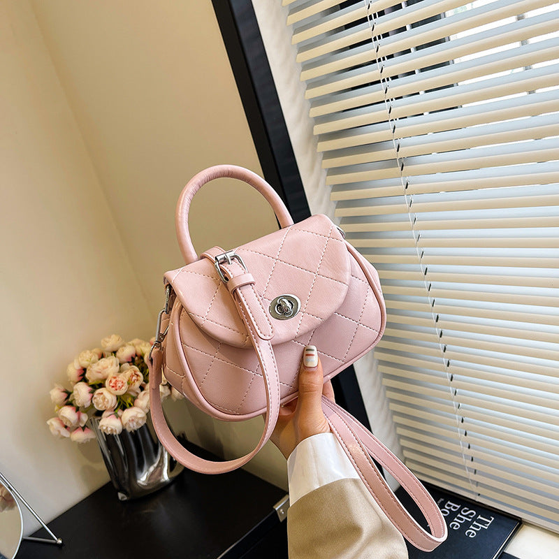 Fashion Solid Color Diamond Mini Crossbody Bag