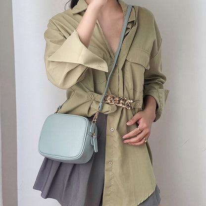Women Fashion Casual Solid Color Pu Square Crossbody Bag