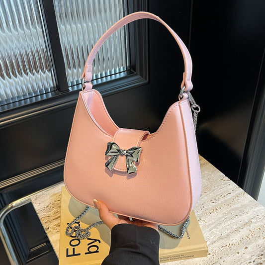 Sac à bandoulière tendance pour femme avec nœud et poignée en chaîne 