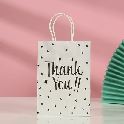 Sac fourre-tout en papier kraft imprimé alphabet pour emballage cadeau 