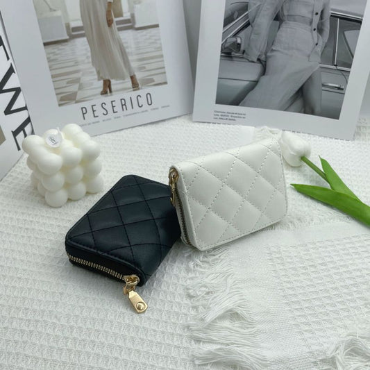 Women Fashion Embroidered Lingge 9 Cards Organ Coin Purse