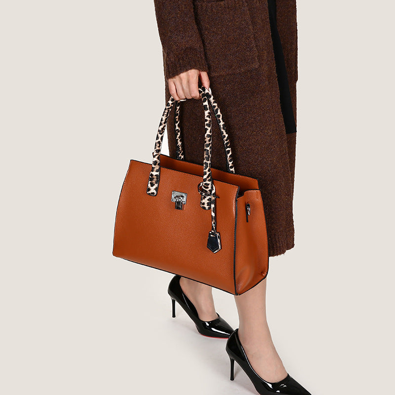 Women Fashion Casual Leopard Print 3-Piece Set Handbags