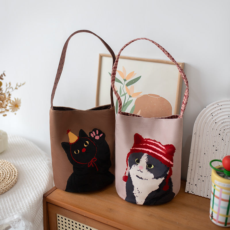 Sac à bandoulière imprimé chat mignon 