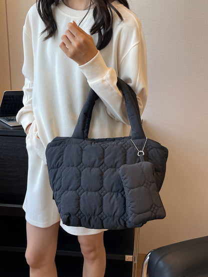 Women Fashion Casual Solid Color Space Cotton Tote Bag