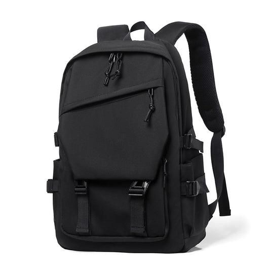 Simple And Fashionable Large Capacity Solid Color Multi-Pocket Backpack