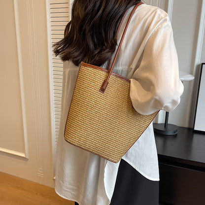 Women Fashion Casual Large Capacity Straw Woven Tote Bag Set