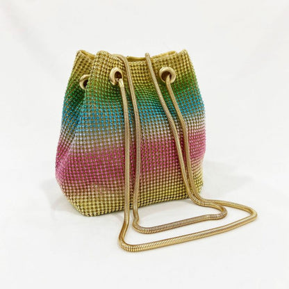 Sac seau décontracté à strass pour femme 