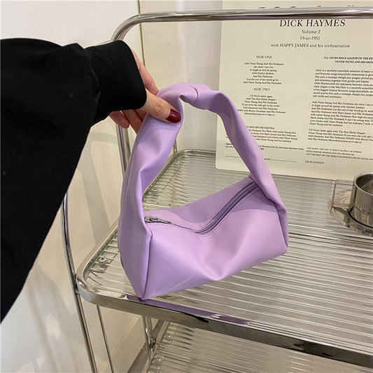 Sac à bandoulière en PU à fermeture éclair de couleur unie pour femme, à la mode pour l'été 