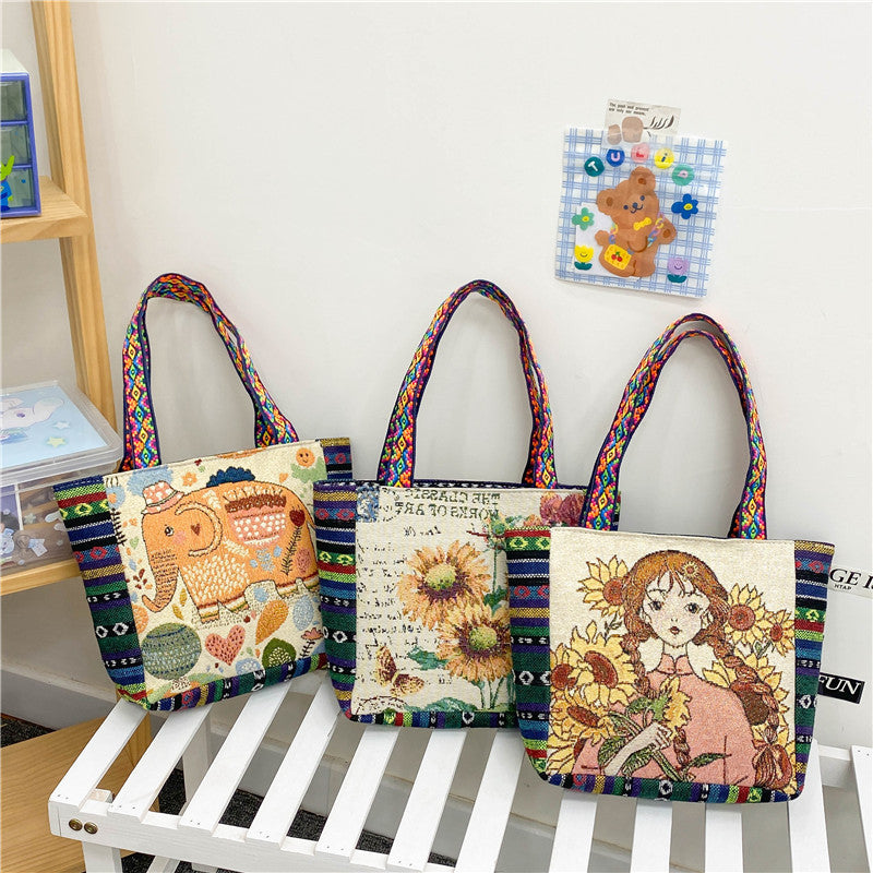 Sac à main bohème ethnique vintage grande capacité 