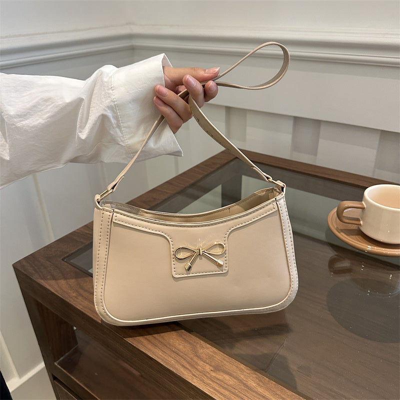 Women Fashion Casual Solid Color Bowknot Shoulder Bag