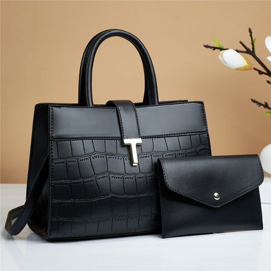 Women'S Fashion Embossed Crocodile Print Handbag Set