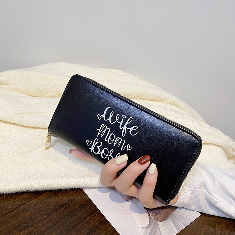 Women Fashion Letter Printing Zipper Coin Purse