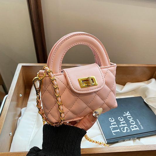 Mini sac à bandoulière tendance de couleur unie 