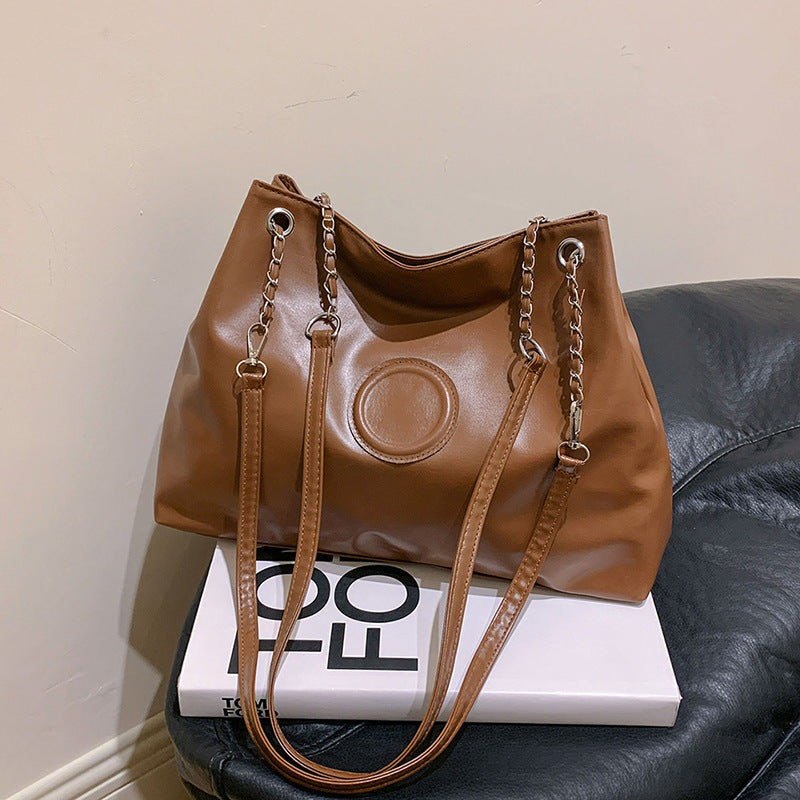 Sac à bandoulière en PU pour femme, style décontracté, vintage, simple, grande capacité 