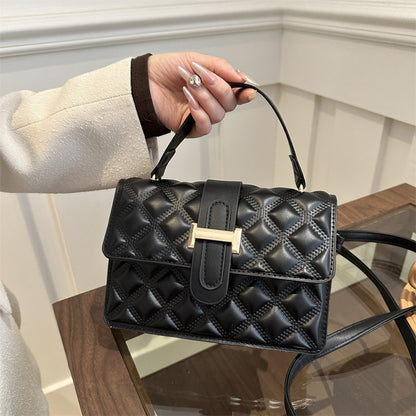 Sac à bandoulière carré simple et tendance de couleur unie 