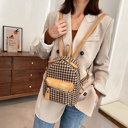 Women Fashion Box Zipper Large Capacity Backpack