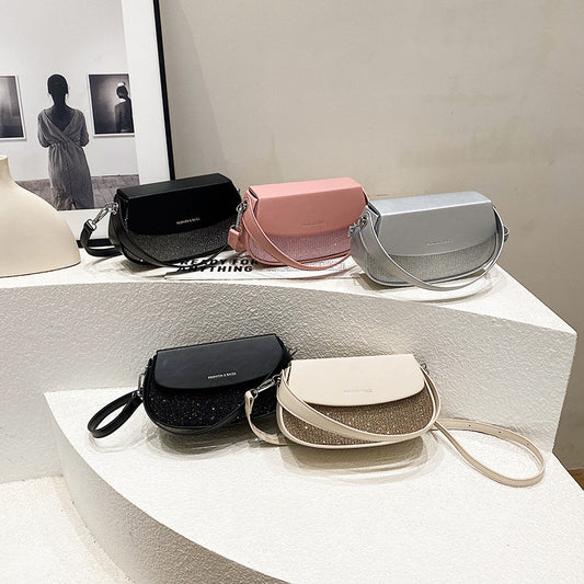 Sac à bandoulière tendance de couleur unie 