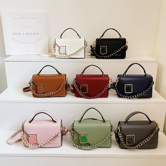 Sac messager à bandoulière tendance pour femme, couleur unie, style tempérament 