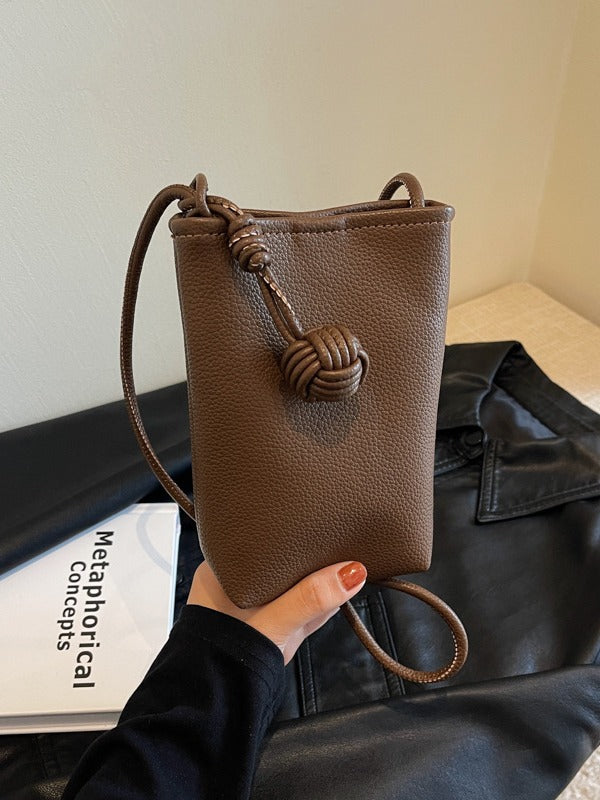 Mini sac à bandoulière simple de couleur unie 