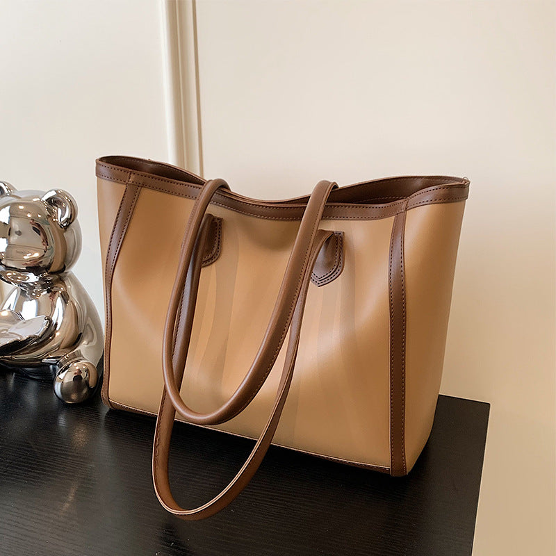 Women Fashion Casual Solid Color Large Capacity Tote Bag