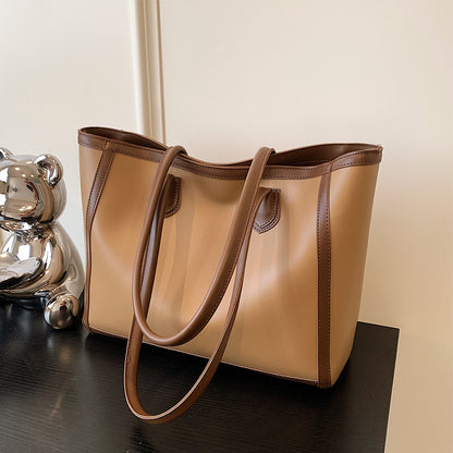 Women Fashion Casual Solid Color Large Capacity Tote Bag