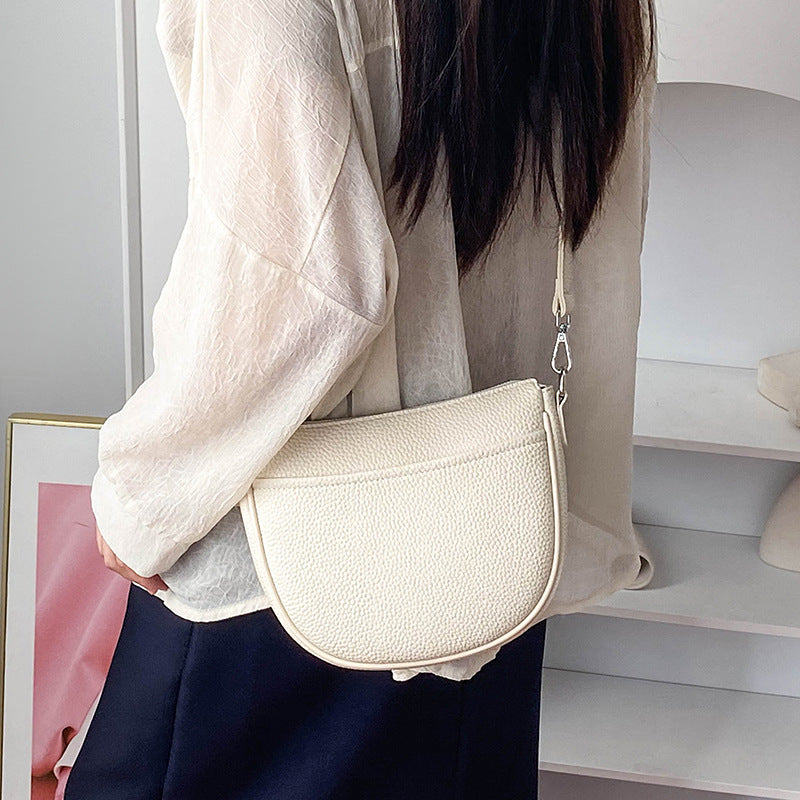 Women Fashion Casual Solid Color Zipper Crossbody Bag