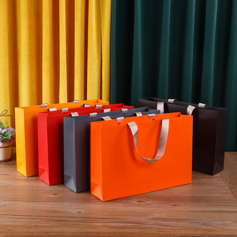 Sacs de courses en papier cartonné blanc, emballage cadeau personnalisé, rivets épais, couleur unie, 35,5 x 8,5 x 24 cm 