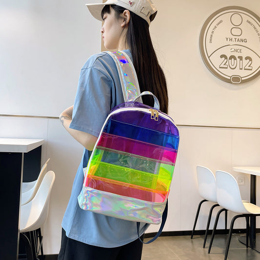 Unisex Fashion Pvc Clear Waterproof Backpack