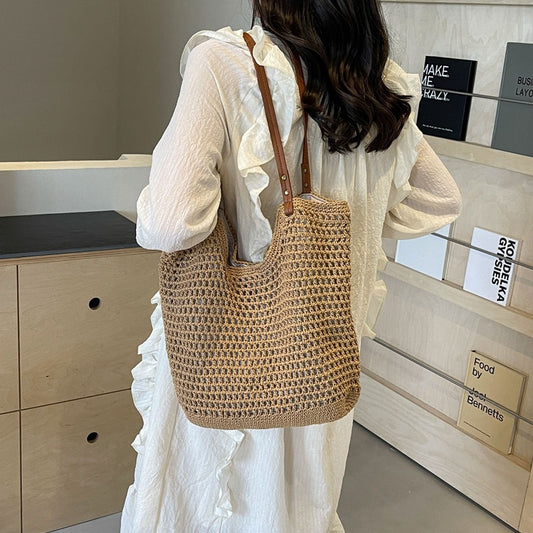 Sac fourre-tout d'été décontracté pour femmes, idéal pour les vacances, la plage ou les vacances, grande capacité