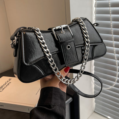 Sac à main tendance à chaîne de couleur unie pour femme 