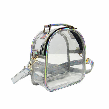 Sac à bandoulière en PU transparent pour femme, design laser 