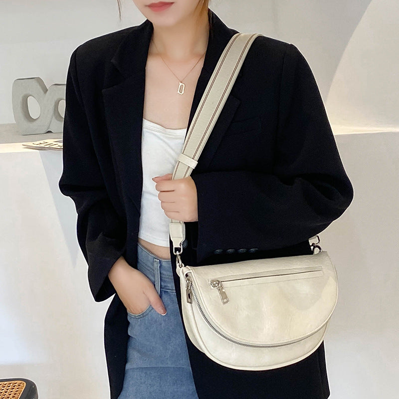 Women Fashion Casual Solid Color Multifunctional Zipper Crossbody Bag