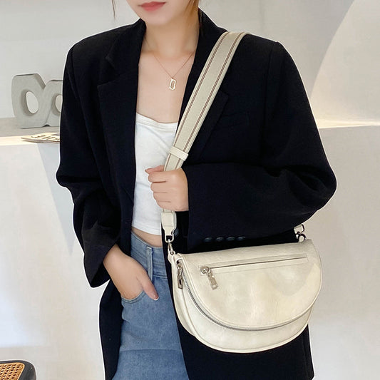 Women Fashion Casual Solid Color Multifunctional Zipper Crossbody Bag