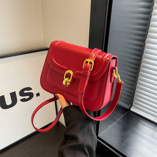 Women Fashion Casual Simple Solid Color Square Shoulder Bag