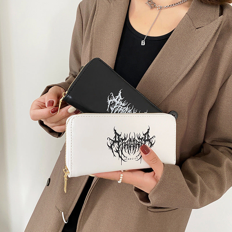 Women Fashion Graffiti Print Multi-Card Slot Long Coin Purse