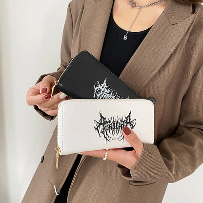 Women Fashion Graffiti Print Multi-Card Slot Long Coin Purse