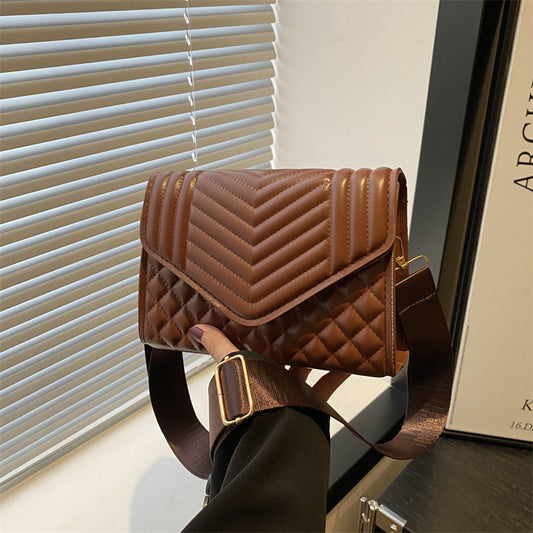 Women Fashion Casual Solid Color Rhombic Square Shoulder Bag