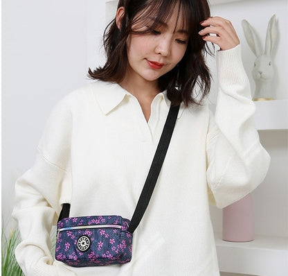 Sacs à bandoulière en nylon à fermeture éclair et imprimé floral pour femmes 