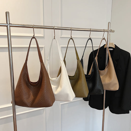 Sac à bandoulière en cuir de couleur unie pour femme, élégant et tendance 