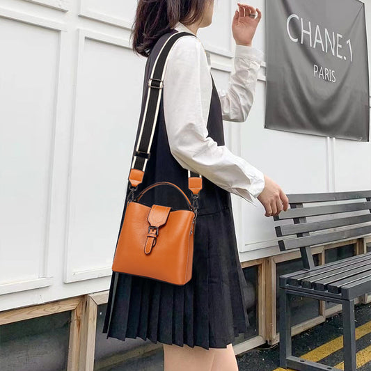 Sac seau tendance pour femme, sac à main en cuir véritable 