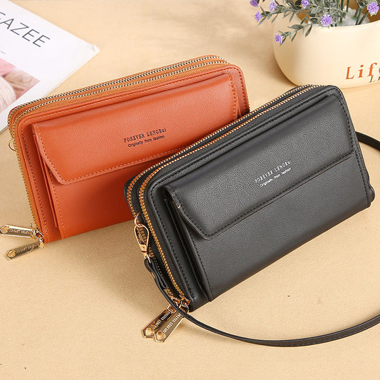 Women Casual Clamshell Design Solid Color Large Capacity Purse