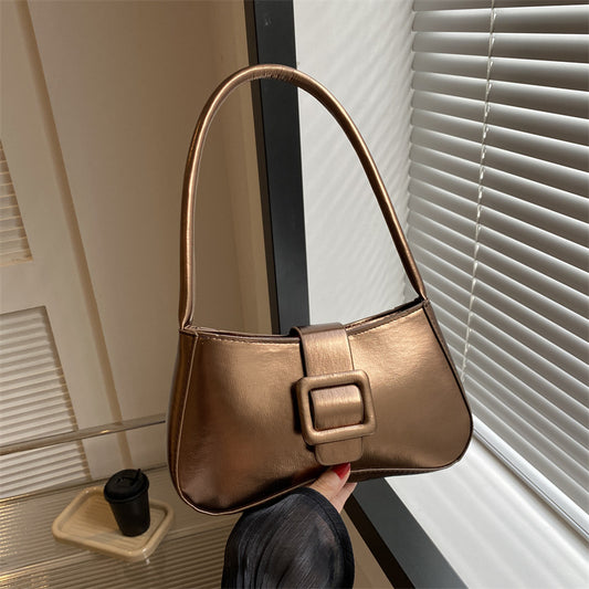 Sac à bandoulière carré à rabat pour femme, simple et tendance, couleur unie 