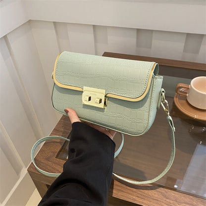 Stylish Stone Pattern Solid Color Shoulder Bag