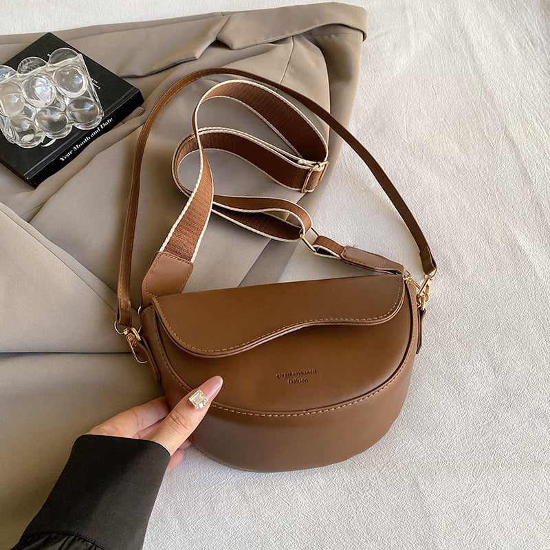 Sac à bandoulière vintage à rabat solide 